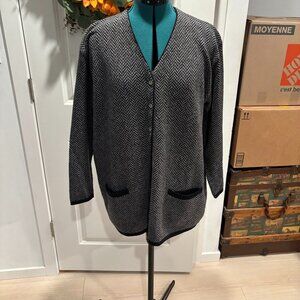 Pure wool grey cardigan made in Italy